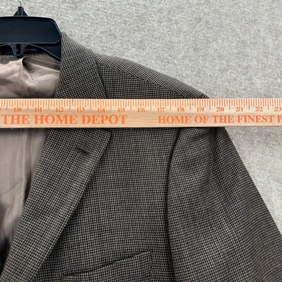 Hugo Boss Scorsese Blazer Jacket Mens 42L Brown Virgin Wool Micro Check 3 Button